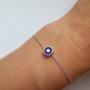 SILVER EVIL EYE BRACELET
